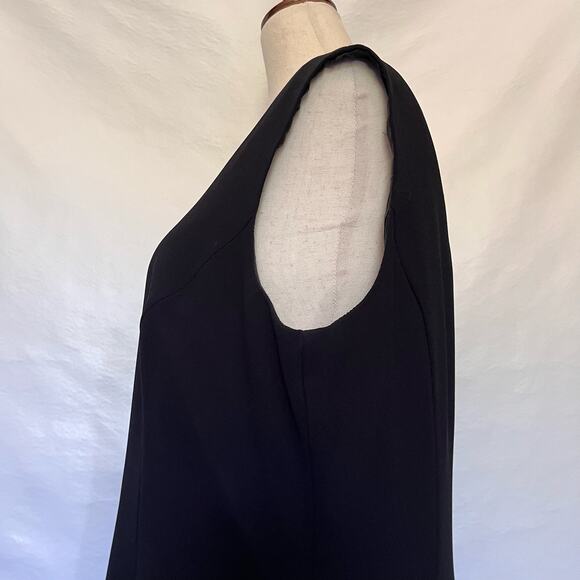 Virgo Chiffon Overlay Little Black Dress Size 10 Whimsygoth Midi Cocktail Sheer - Picture 11 of 14